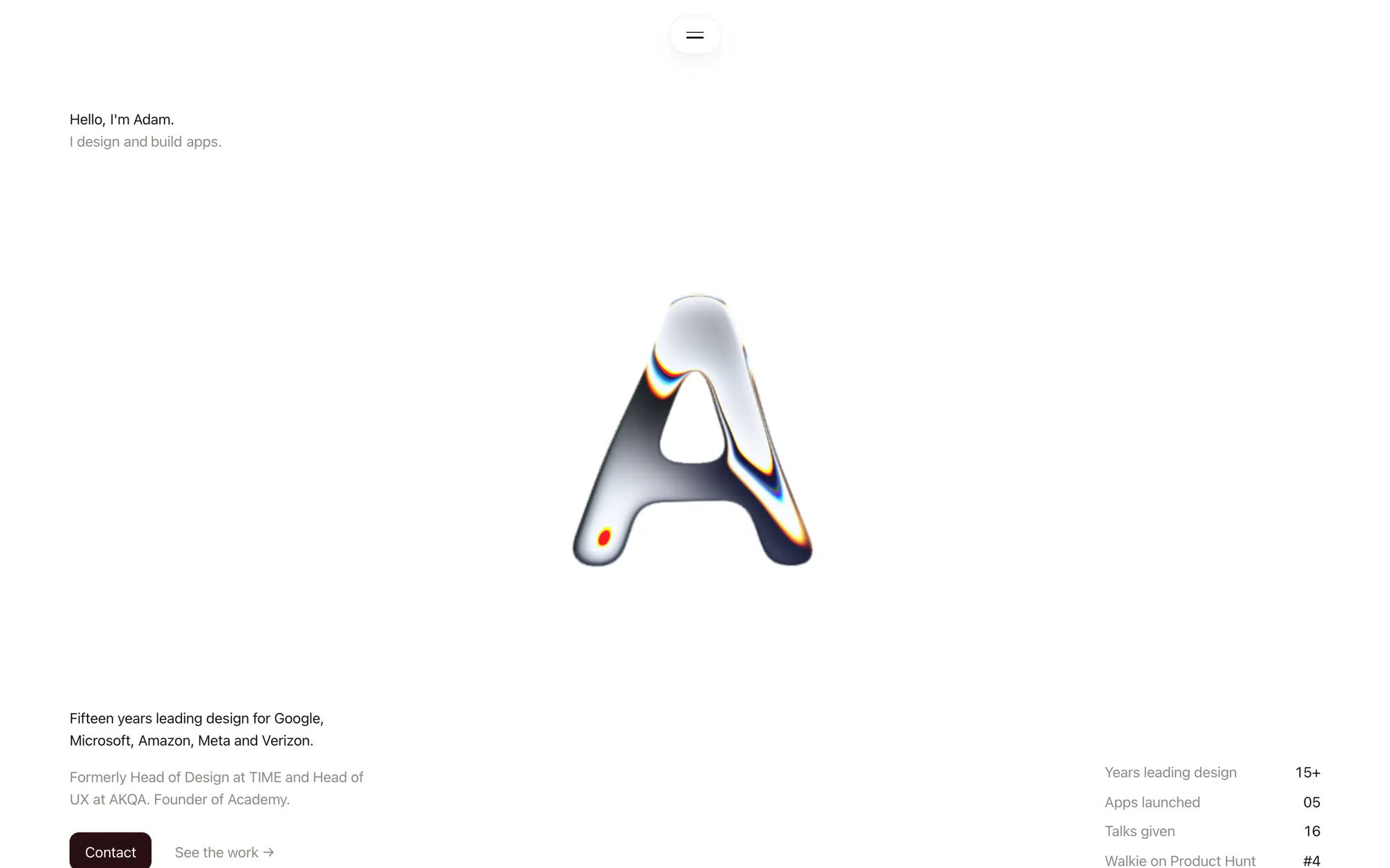 After: the home page before and after the minimal pass