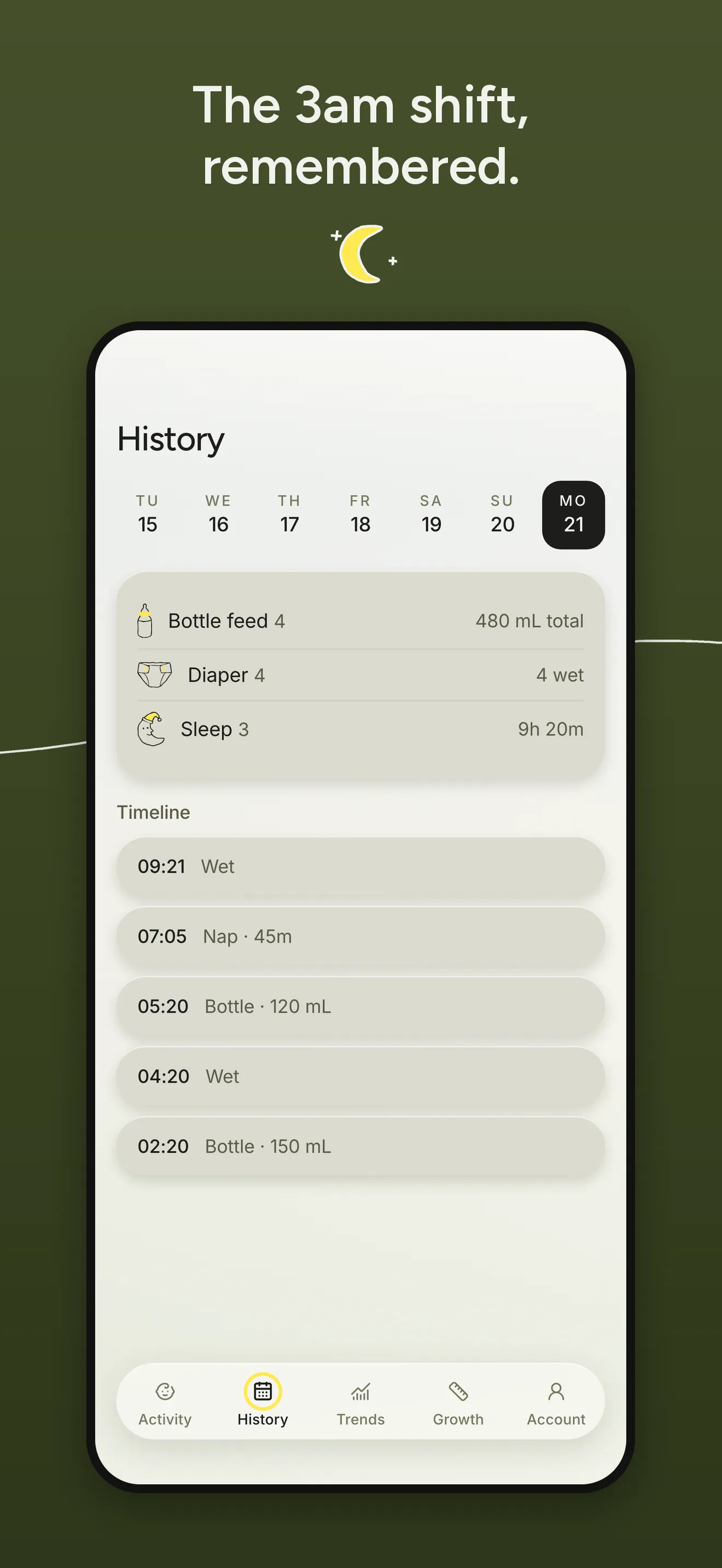 App Store screenshot of Gaia at night, in its dark theme